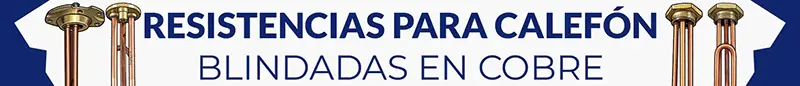 Resistencias blindadas de cobre para calefón eléctrico James, Thompson, Sirium y Bronx. Para calefones con resistencias blindadas de bronce con rosca o con platina james.
