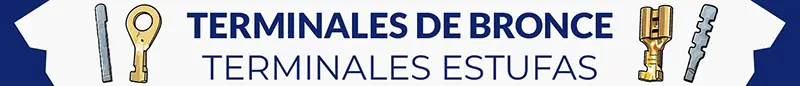Terminales de bronce para conexiones eléctricas, sirven para calefónes eléctricos, instalaciones de cables, estufas eléctricas y diversos electrodomésticos.