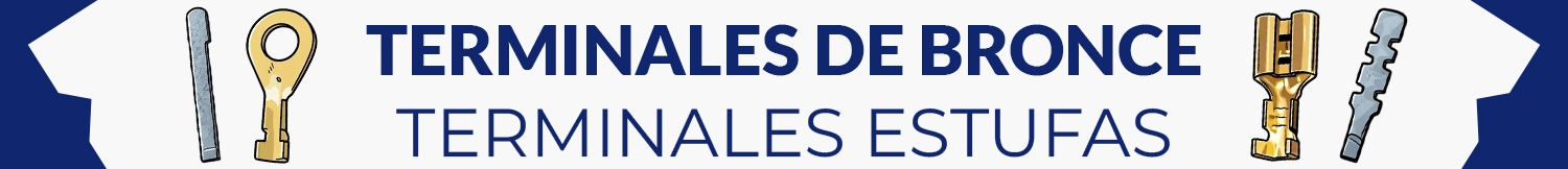 Terminales de bronce para conexiones eléctricas, sirven para calefónes eléctricos, instalaciones de cables, estufas eléctricas y diversos electrodomésticos.