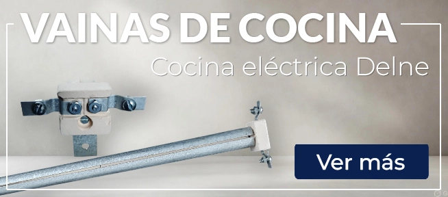 Resistencia tipo vaina de cocina eléctrica Delne. Para las antiguas cocinas delne que usan resistencias de chapa con cerámica.